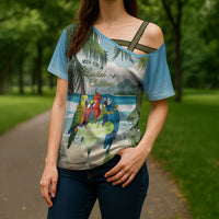 Wish You A Merry Martini Christmas Cross Shoulder Shirt Cocktail Parrot-dise LT7 - Polynesian Pride