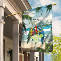 Wish You A Merry Martini Christmas Garden Flag Cocktail Parrot-dise