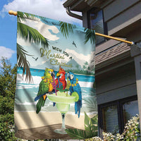Wish You A Merry Martini Christmas Garden Flag Cocktail Parrot-dise
