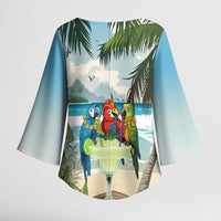 Wish You A Merry Martini Christmas Kimono Sleeve Blouse Cocktail Parrot-dise LT7 - Polynesian Pride