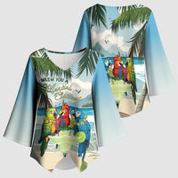Wish You A Merry Martini Christmas Kimono Sleeve Blouse Cocktail Parrot-dise LT7 - Polynesian Pride