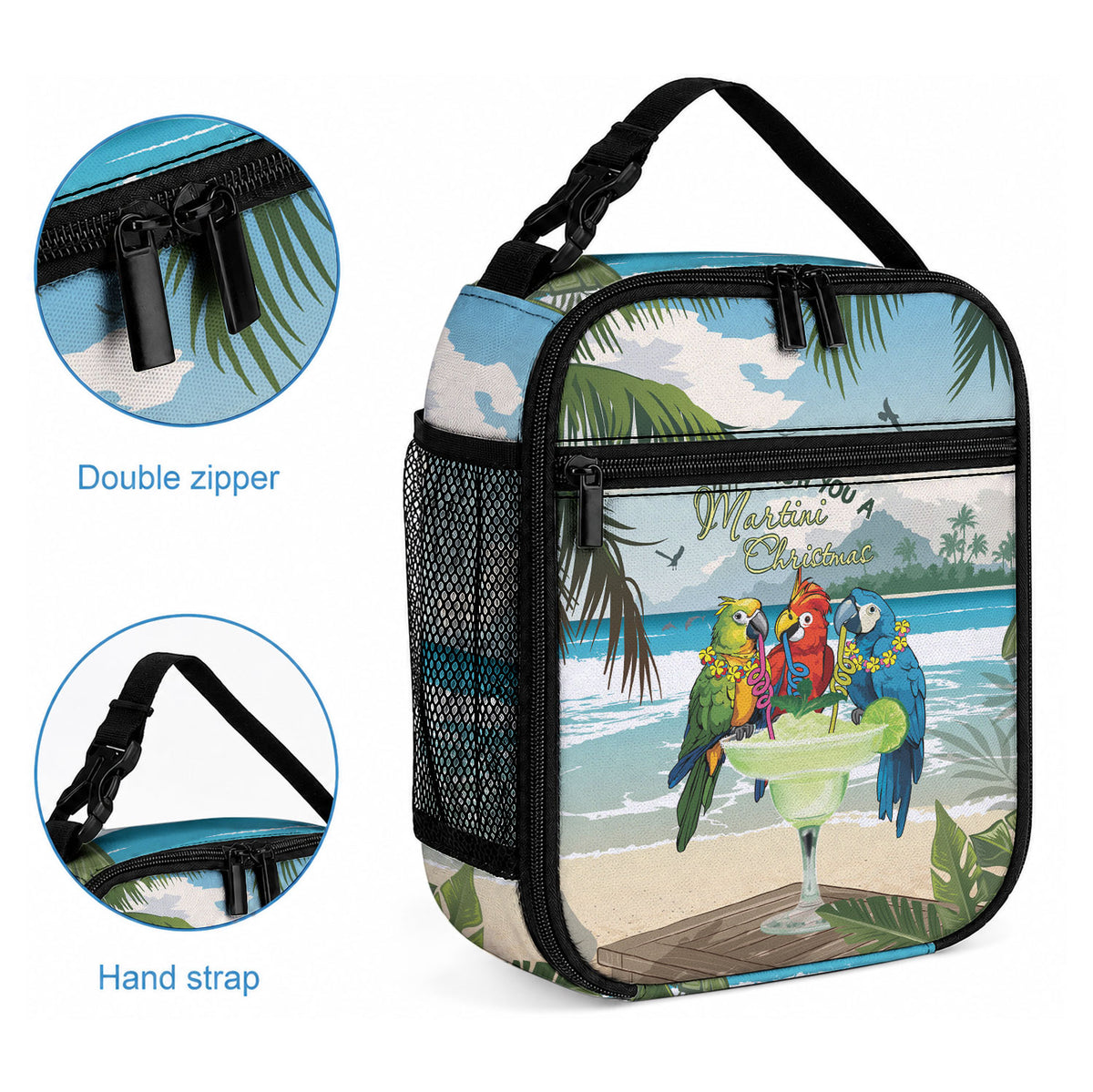Wish You A Merry Martini Christmas Lunch Bag Cocktail Parrot-dise LT7 - Polynesian Pride