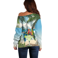 Wish You A Merry Martini Christmas Off Shoulder Sweater Cocktail Parrot-dise LT7 - Polynesian Pride