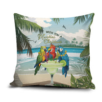 Wish You A Merry Martini Christmas Pillow Cover Cocktail Parrot-dise LT7 Multicolor - Polynesian Pride