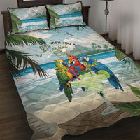 Wish You A Merry Martini Christmas Quilt Bed Set Cocktail Parrot-dise LT7 Multicolor - Polynesian Pride