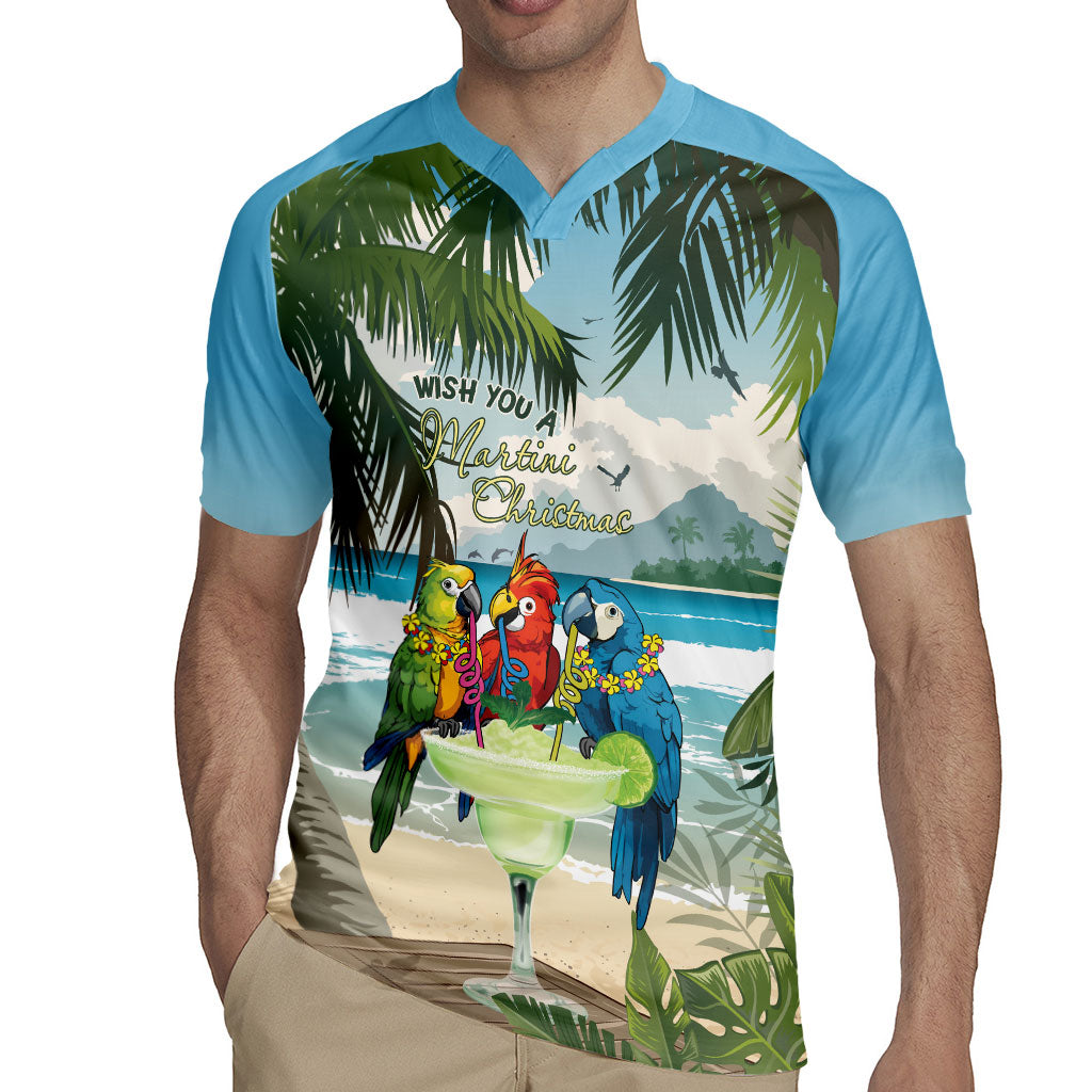 Wish You A Merry Martini Christmas Rugby Jersey Cocktail Parrot-dise