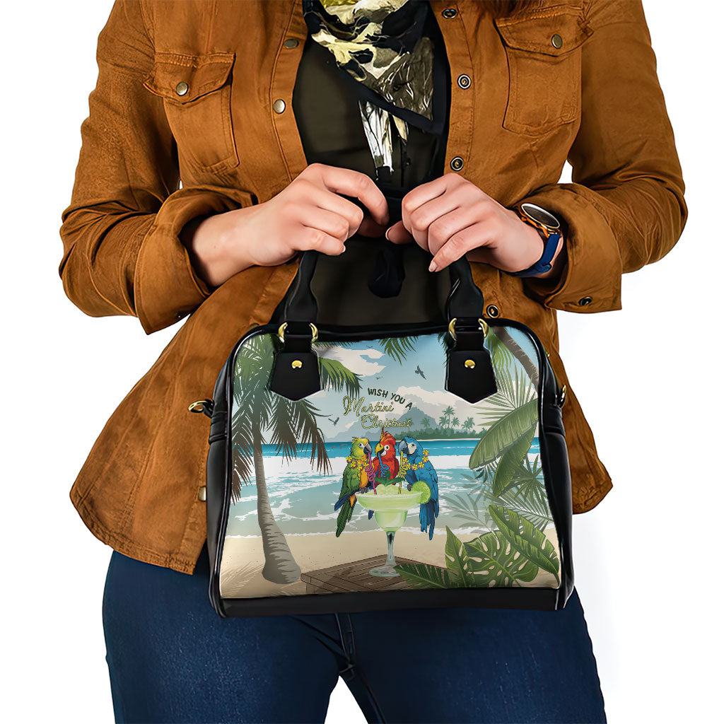 Wish You A Merry Martini Christmas Shoulder Handbag Cocktail Parrot-dise