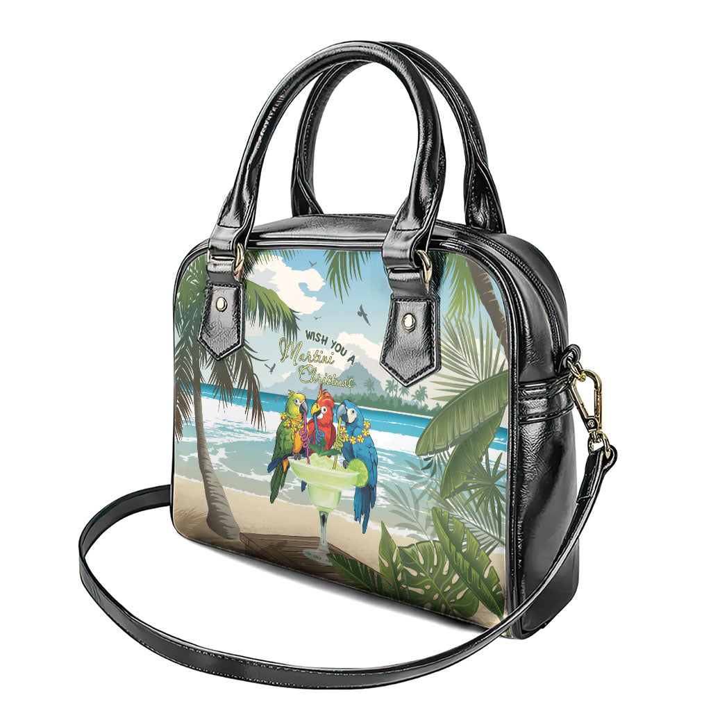 Wish You A Merry Martini Christmas Shoulder Handbag Cocktail Parrot-dise