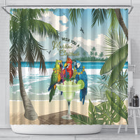 Wish You A Merry Martini Christmas Shower Curtain Cocktail Parrot-dise