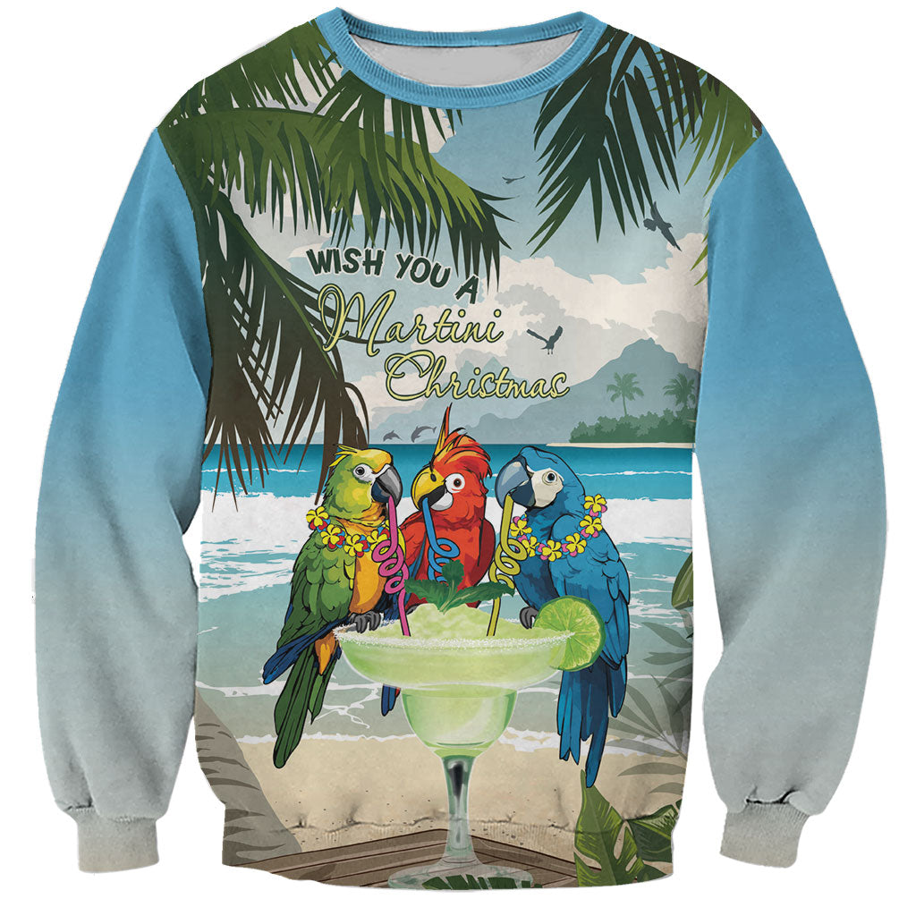 Wish You A Merry Martini Christmas Sweatshirt Cocktail Parrot-dise