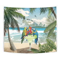 Wish You A Merry Martini Christmas Tapestry Cocktail Parrot-dise