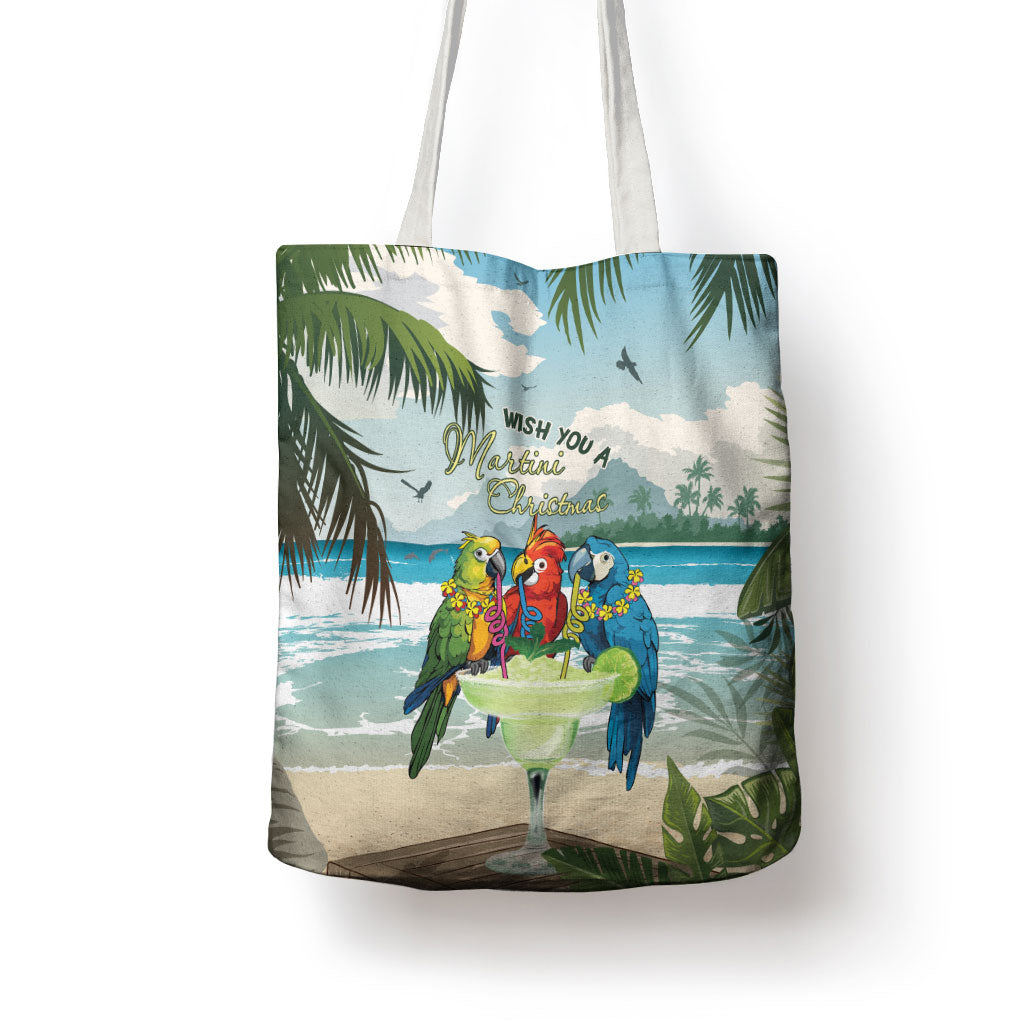 Wish You A Merry Martini Christmas Tote Bag Cocktail Parrot-dise LT7 - Polynesian Pride