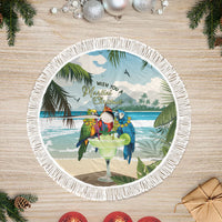 Wish You A Merry Martini Christmas Tree Skirt Cocktail Parrot-dise LT7 Fringed Multicolor - Polynesian Pride