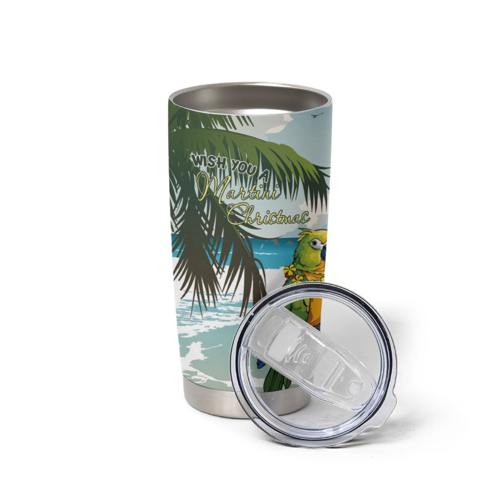 Wish You A Merry Martini Christmas Tumbler Cup Cocktail Parrot-dise