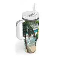 Wish You A Merry Martini Christmas Tumbler With Handle Cocktail Parrot-dise