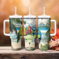 Wish You A Merry Martini Christmas Tumbler With Handle Cocktail Parrot-dise
