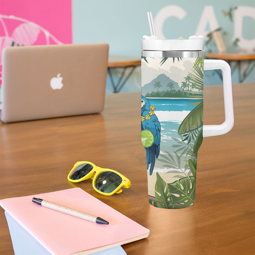 Wish You A Merry Martini Christmas Tumbler With Handle Cocktail Parrot-dise