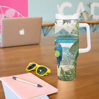 Wish You A Merry Martini Christmas Tumbler With Handle Cocktail Parrot-dise