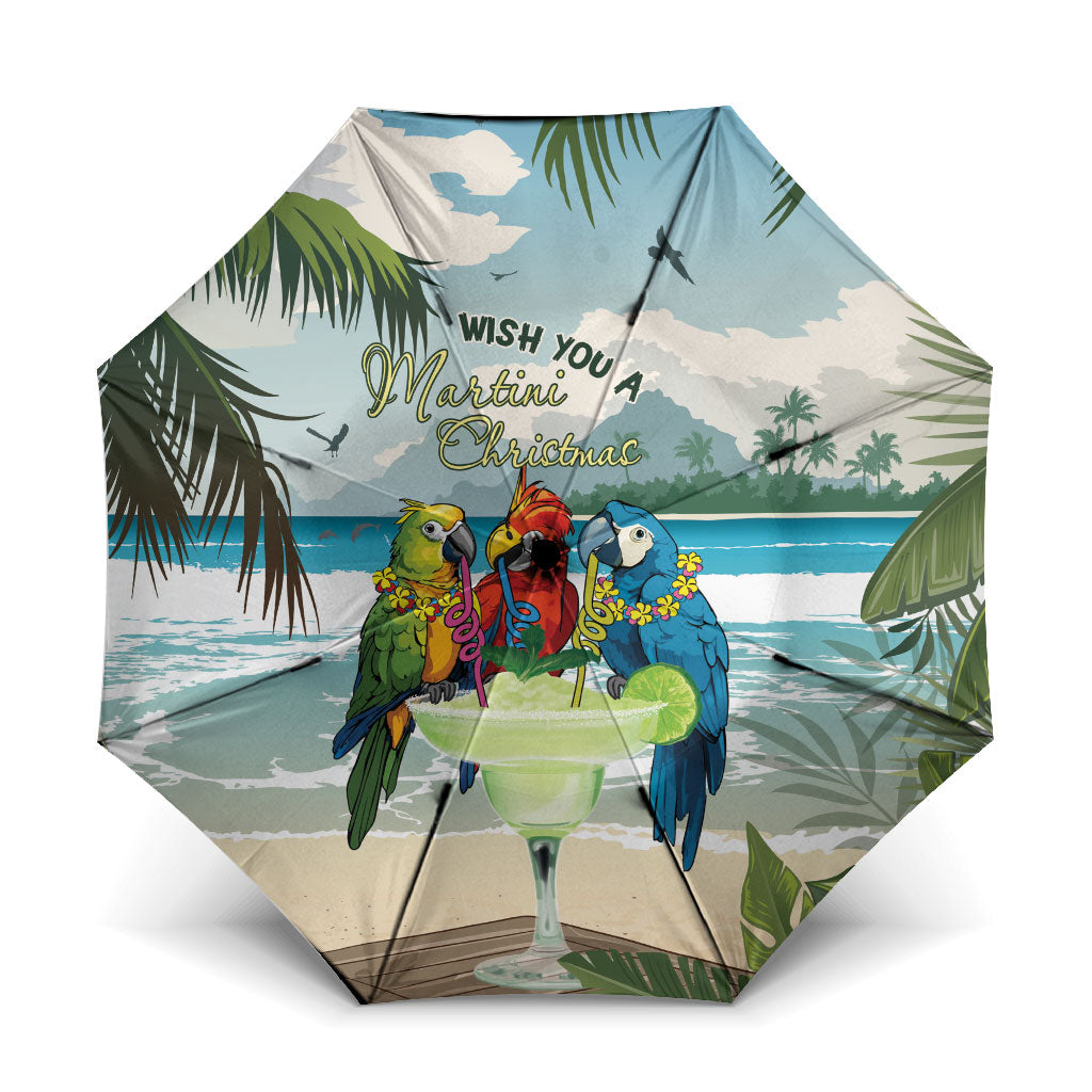 Wish You A Merry Martini Christmas Umbrella Cocktail Parrot-dise LT7 One Size Folded 11.42 inch Opened Diameter 37.4 inch Multicolor - Polynesian Pride