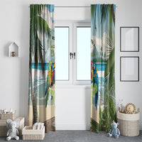 Wish You A Merry Martini Christmas Window Curtain Cocktail Parrot-dise LT7 - Polynesian Pride