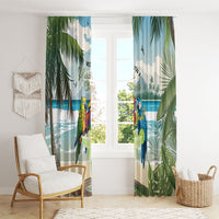 Wish You A Merry Martini Christmas Window Curtain Cocktail Parrot-dise LT7 - Polynesian Pride