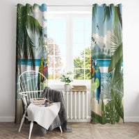 Wish You A Merry Martini Christmas Window Curtain Cocktail Parrot-dise LT7 - Polynesian Pride
