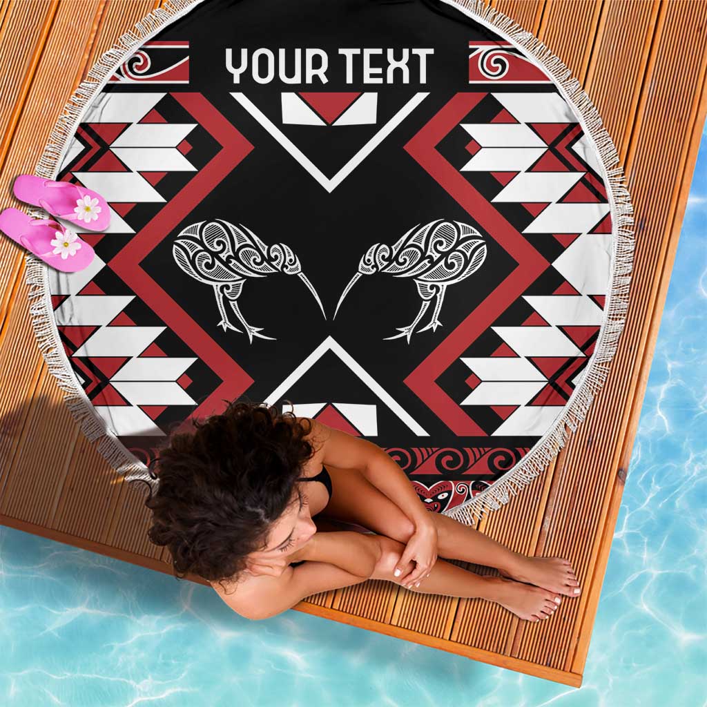 Personalised Taniko Motifs Aotearoa Beach Blanket Waitangi Kowhaiwhai Kiwi LT7 - Polynesian Pride