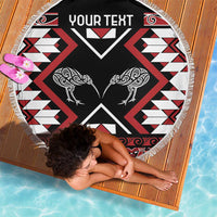 Personalised Taniko Motifs Aotearoa Beach Blanket Waitangi Kowhaiwhai Kiwi LT7 - Polynesian Pride