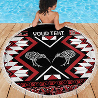 Personalised Taniko Motifs Aotearoa Beach Blanket Waitangi Kowhaiwhai Kiwi LT7 - Polynesian Pride