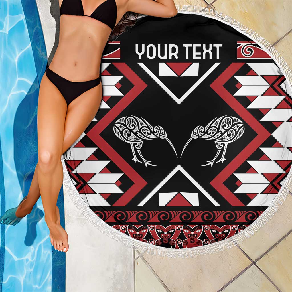 Personalised Taniko Motifs Aotearoa Beach Blanket Waitangi Kowhaiwhai Kiwi LT7 - Polynesian Pride