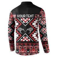 Personalised Taniko Motifs Aotearoa Button Sweatshirt Waitangi Kowhaiwhai Kiwi LT7 - Polynesian Pride