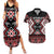 Personalised Taniko Motifs Aotearoa Couples Matching Summer Maxi Dress and Hawaiian Shirt Waitangi Kowhaiwhai Kiwi