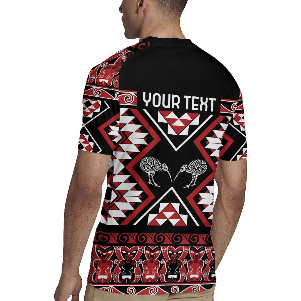 Personalised Taniko Motifs Aotearoa Rugby Jersey Waitangi Kowhaiwhai Kiwi LT7 - Polynesian Pride