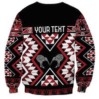 Personalised Taniko Motifs Aotearoa Sweatshirt Waitangi Kowhaiwhai Kiwi LT7 - Polynesian Pride