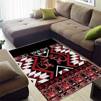 Personalised Aotearoa Waitangi Area Rug Taniko Motifs - Mania Gecko LT7 - Polynesian Pride