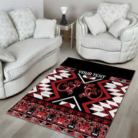 Personalised Aotearoa Waitangi Area Rug Taniko Motifs - Mania Gecko LT7 - Polynesian Pride