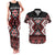 Personalised Aotearoa Waitangi Couples Matching Tank Maxi Dress and Hawaiian Shirt Taniko Motifs - Mania Gecko