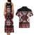 Personalised Aotearoa Waitangi Couples Matching Tank Maxi Dress and Hawaiian Shirt Taniko Motifs - Mania Gecko