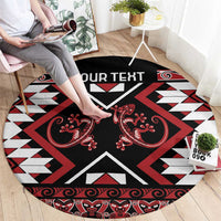 Personalised Aotearoa Waitangi Round Carpet Taniko Motifs - Mania Gecko LT7 - Polynesian Pride