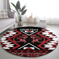 Personalised Aotearoa Waitangi Round Carpet Taniko Motifs - Mania Gecko LT7 - Polynesian Pride