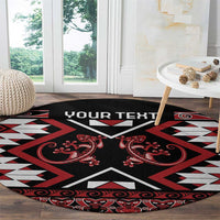 Personalised Aotearoa Waitangi Round Carpet Taniko Motifs - Mania Gecko LT7 - Polynesian Pride