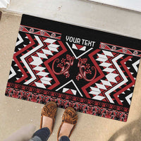 Personalised Aotearoa Waitangi Rubber Doormat Taniko Motifs - Mania Gecko LT7 - Polynesian Pride