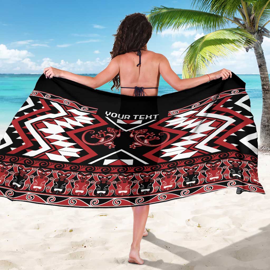 Personalised Aotearoa Waitangi Sarong Taniko Motifs - Mania Gecko LT7 - Polynesian Pride
