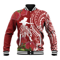 Personalised Hawaii Wahine Baseball Jacket Women's Day Ohia Lehua LT7 Unisex Red - Polynesian Pride