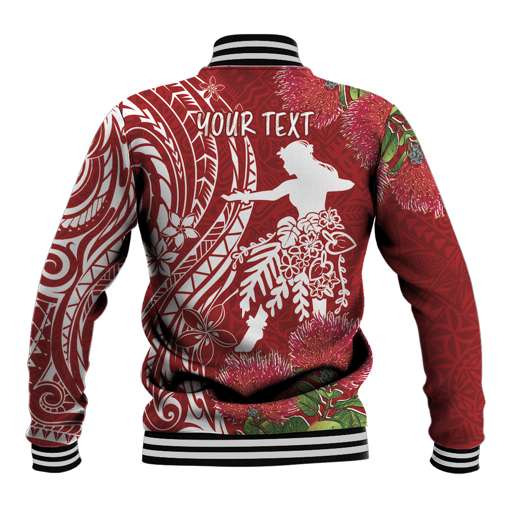 Personalised Hawaii Wahine Baseball Jacket Women's Day Ohia Lehua LT7 - Polynesian Pride