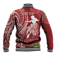 Personalised Hawaii Wahine Baseball Jacket Women's Day Ohia Lehua LT7 - Polynesian Pride