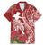 Personalised Hawaii Wahine Family Matching Mermaid Dress and Hawaiian Shirt Women's Day Ohia Lehua LT7 Dad's Shirt - Short Sleeve Red - Polynesian Pride