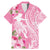 Personalised Hawaii Wahine Family Matching Mermaid Dress and Hawaiian Shirt Women's Day Maui Lokelani Roses LT7 Dad's Shirt - Short Sleeve Pink - Polynesian Pride