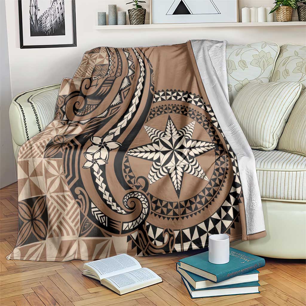 Tonga Ngatu Blanket Vintage Brown Manulua Motifs LT7 Brown - Polynesian Pride