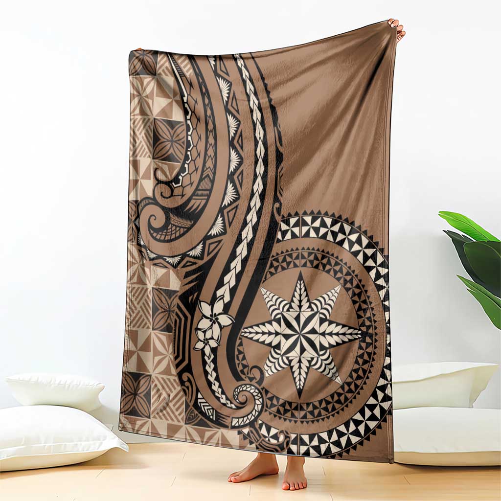 Tonga Ngatu Blanket Vintage Brown Manulua Motifs LT7 - Polynesian Pride